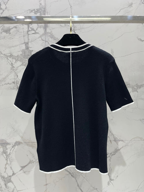 26S SHORT SLEEVE CREW NECK KNIT TOP 1627